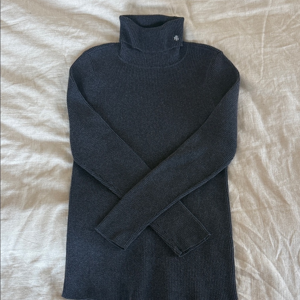 Ralph Lauren Charcoal Ribbed Knit Pullover